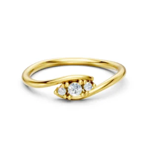 anel trio diamante de 6pts e 1,5 pts