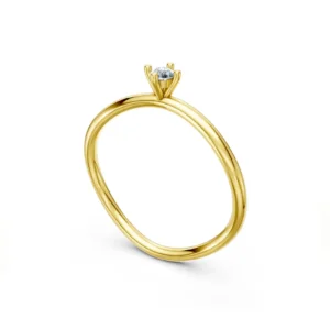 solitário curvo diamante 5 pts