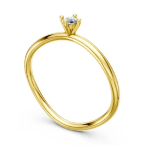 solitário curvo diamante 5 pts